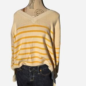 Yellow and cream striped philosophy sweater